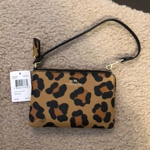 Coach leopard print wristlet